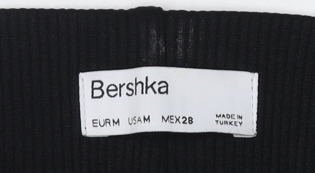Womens UK Size M Bershka Slim Fit Skinny Black Trousers