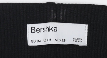 Womens UK Size M Bershka Slim Fit Skinny Black Trousers