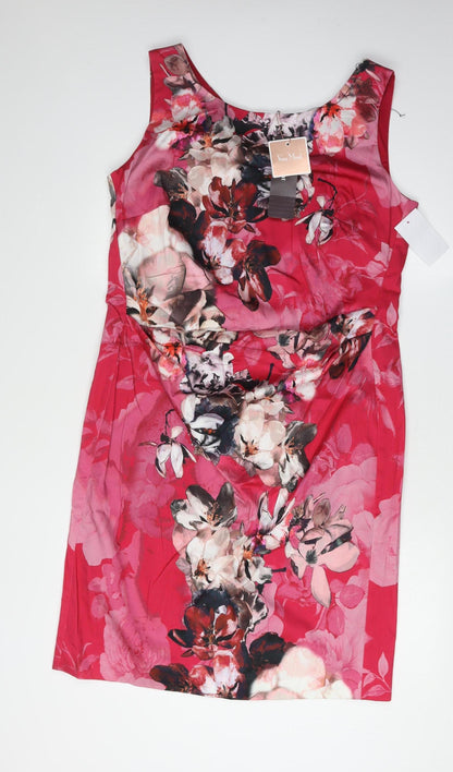 Vera Mont Women's Red Floral Party Dress Size 18