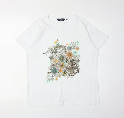 Womens UK Size M Isle Essentials White  T-Shirt