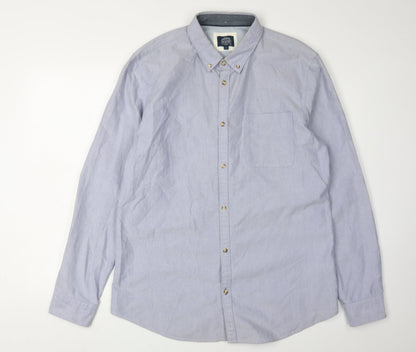 Cambridge Dry Goods Men's Blue Button-Up Shirt L