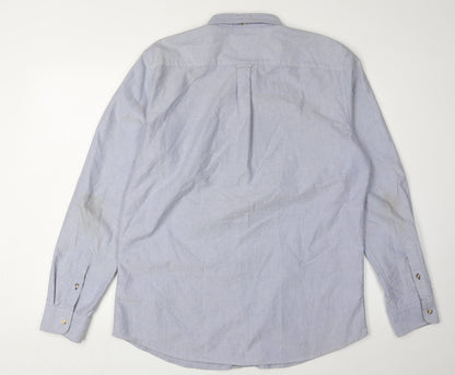 Cambridge Dry Goods Men's Blue Button-Up Shirt L
