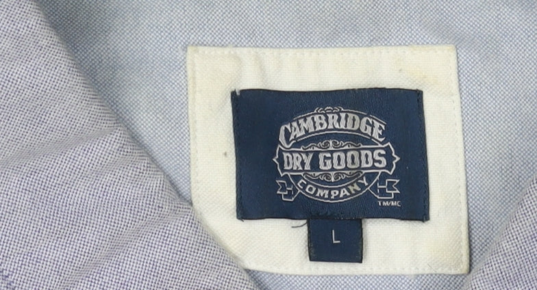 Cambridge Dry Goods Men's Blue Button-Up Shirt L
