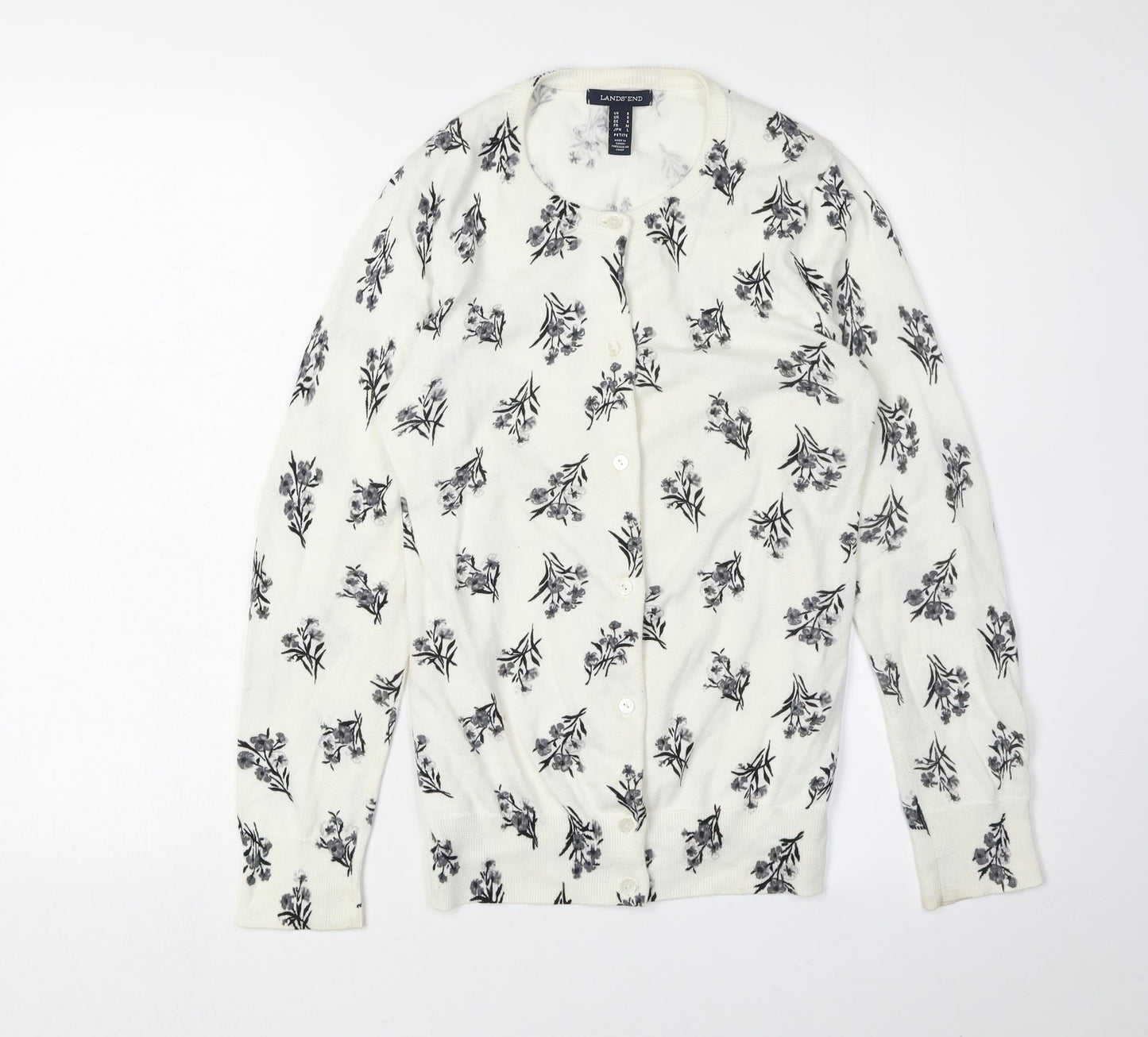 Lands' End Women's S Multicoloured Floral Cardigan