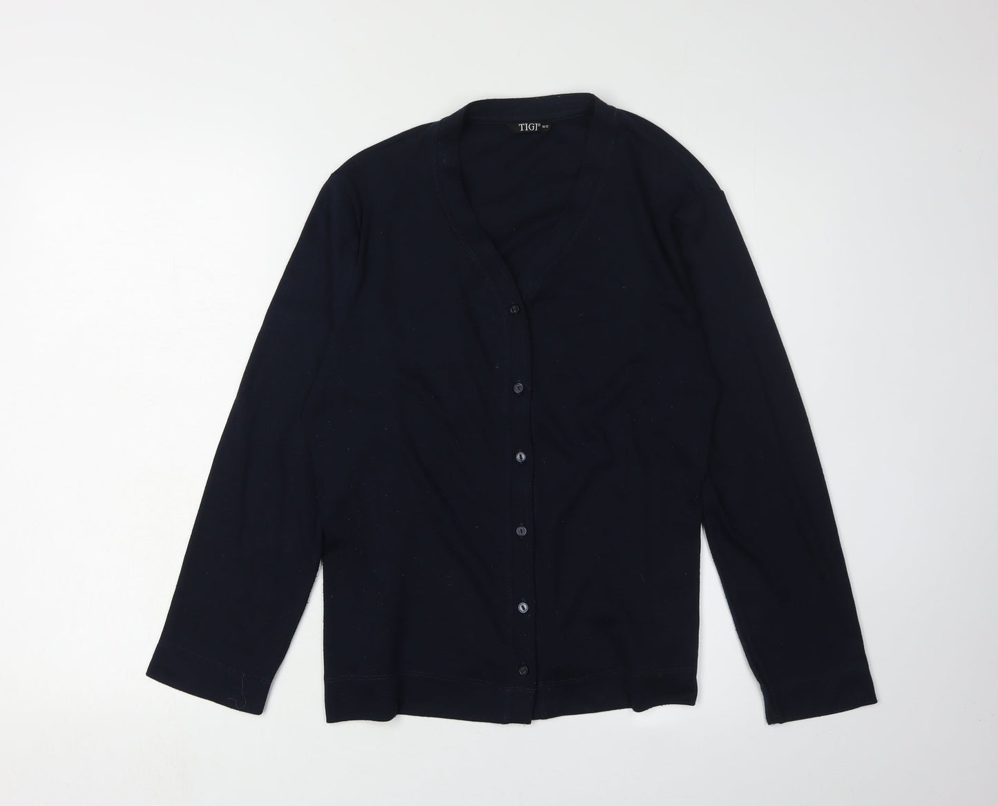 TIGI Women's Black V-Neck Cardigan Size 10