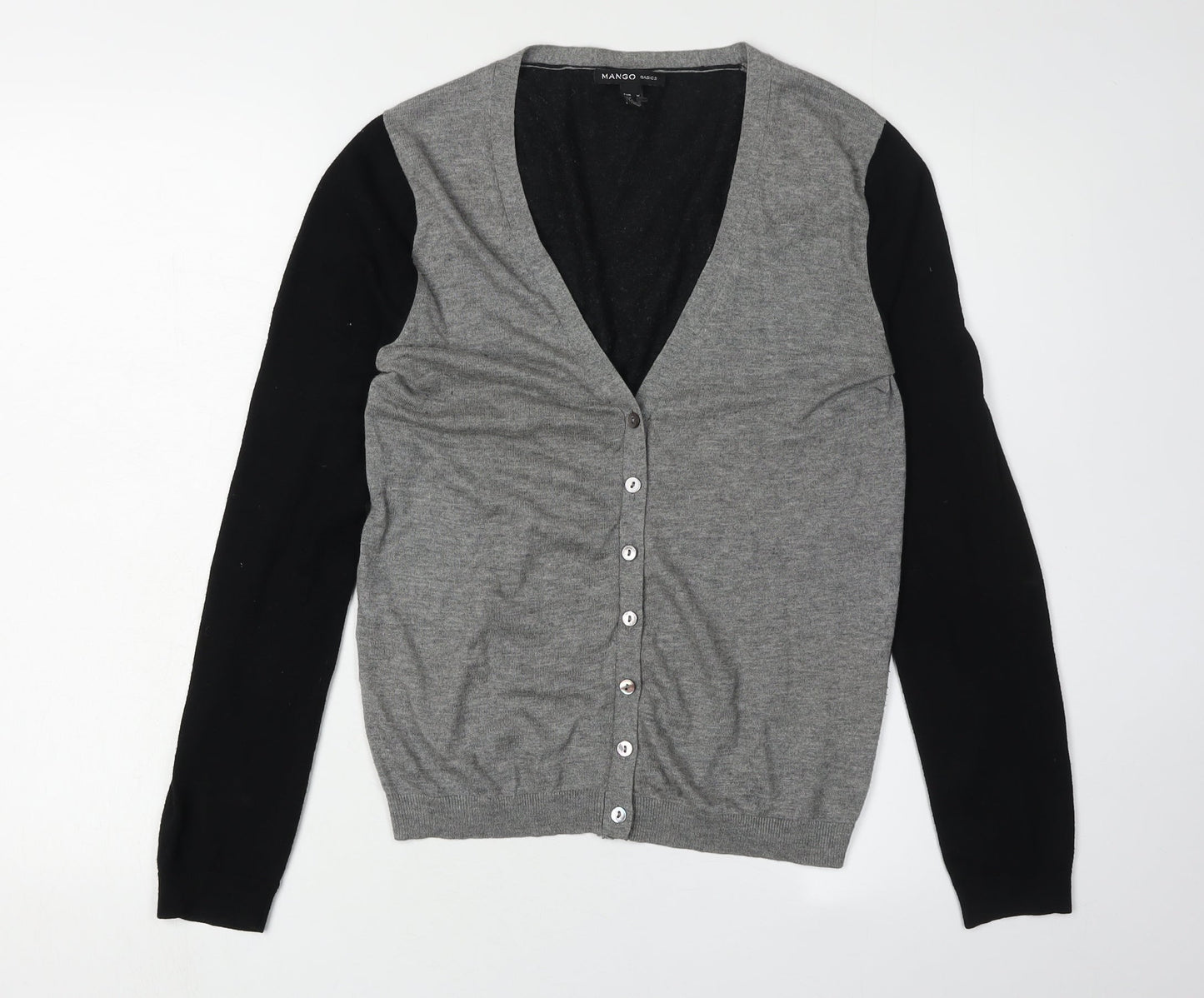 Womens UK Size 10 Mango Grey Cardigan Jumper