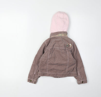 Next Girls Brown Embroidered Corduroy Jacket 3-4 Years