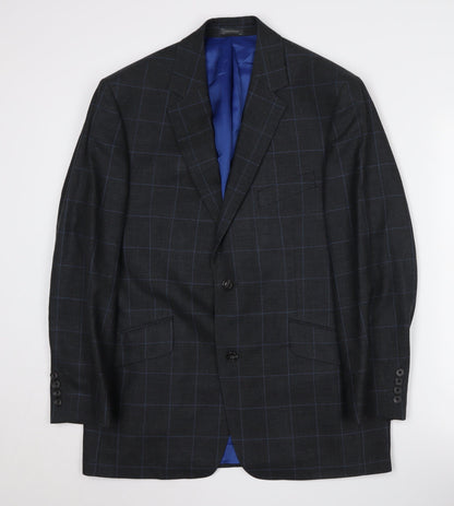 Austin Reed Men's Black Check Blazer 40 Short Formal