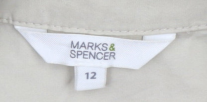 Womens UK Size 12 Marks and Spencer Beige Pea Coat