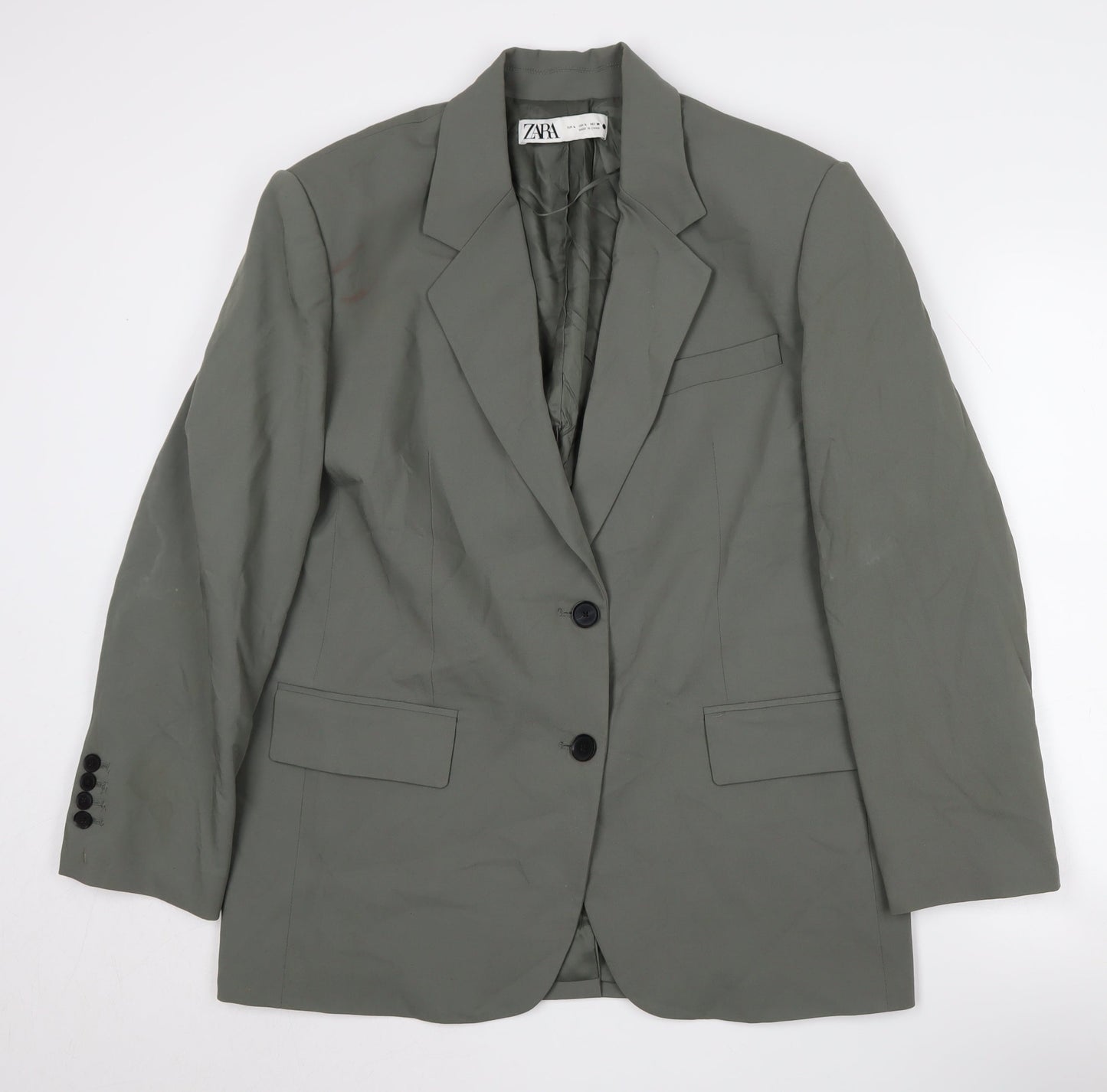 Zara Women's Green Blazer Size L Suit Jacket