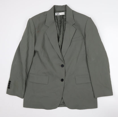 Zara Women's Green Blazer Size L Suit Jacket