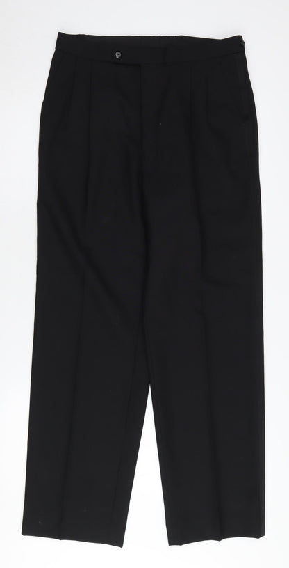 HR Men's Black Dress Pants, Size L, Formal Wear