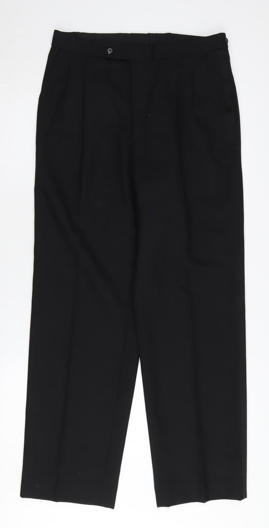 HR Men's Black Dress Pants, Size L, Formal Wear