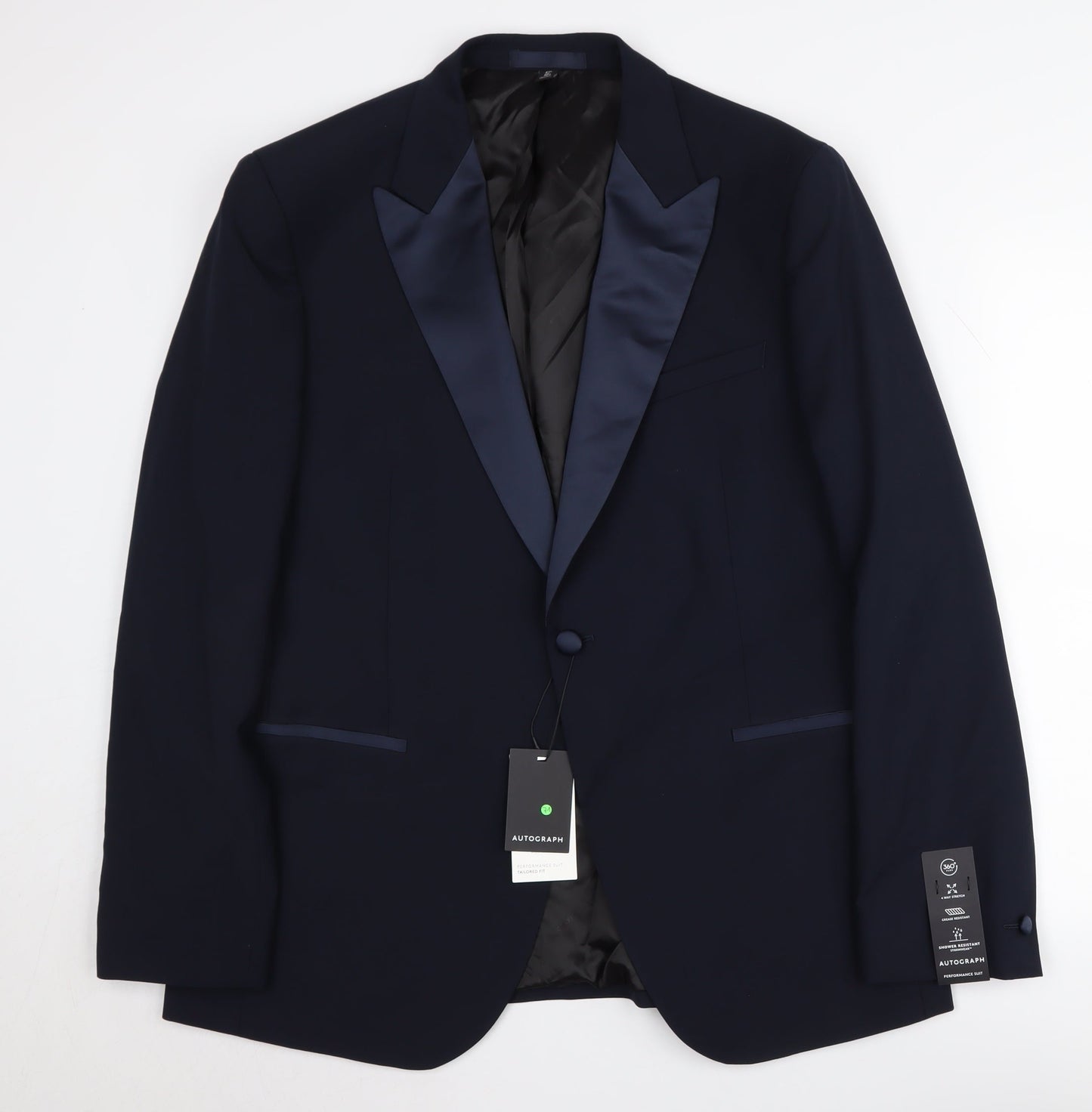 Mens UK Size 42 Marks and Spencer Regular Blue Suit Tuxedo