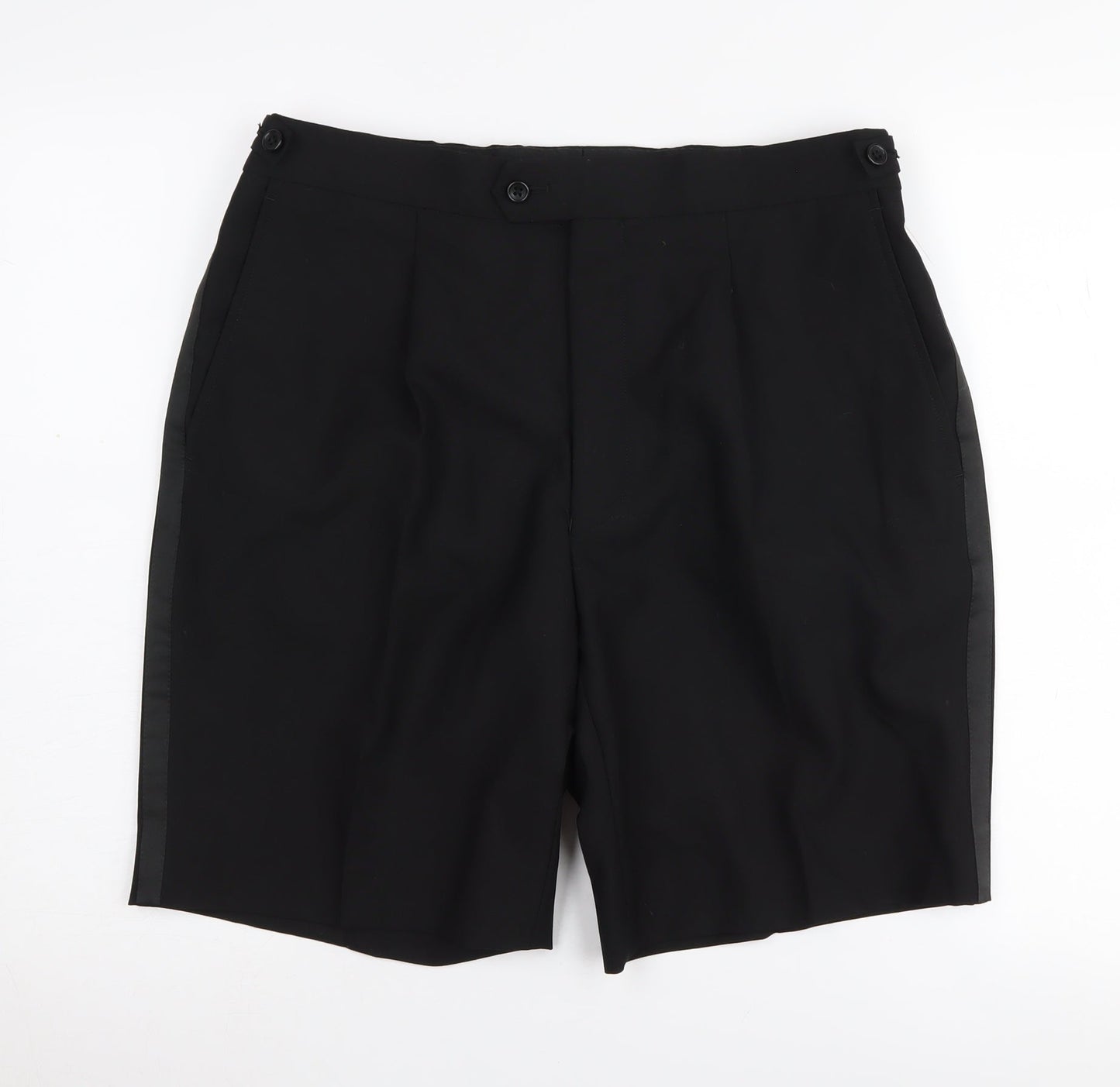 Brook Taverner Men's Black Formal Shorts, Size 36U/46