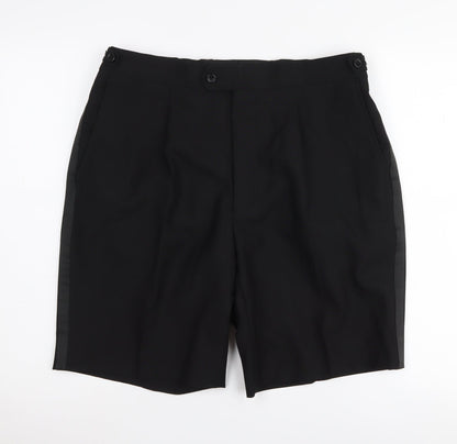 Brook Taverner Men's Black Formal Shorts, Size 36U/46
