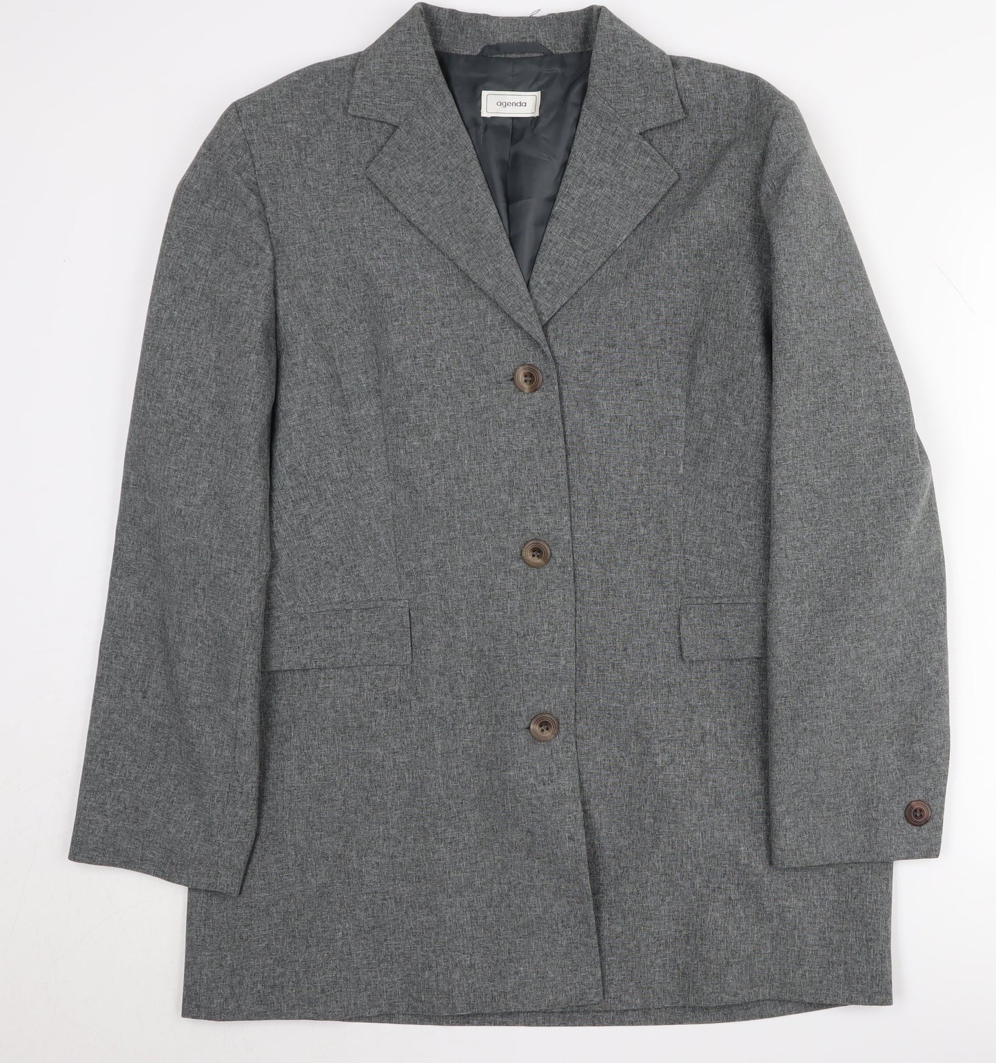 Womens UK Size 14 Agenda Regular Grey Blazer