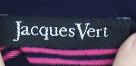 Jacques Vert Women's Multicoloured Striped V-Neck Top S