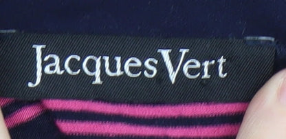 Jacques Vert Women's Multicoloured Striped V-Neck Top S