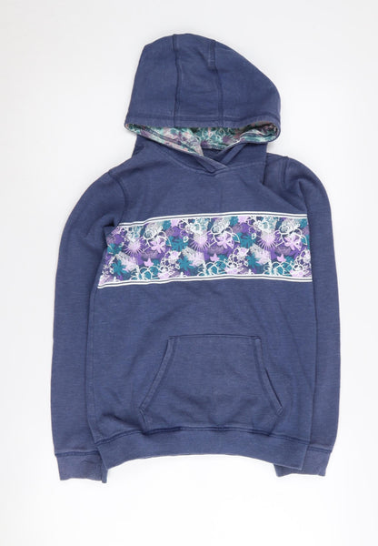 Mountain Warehouse Girls Blue Pullover Hoodie, Size 13-14, Graphic Style