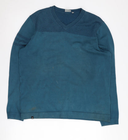 Adidas Men's Blue V-Neck Pullover Jumper M