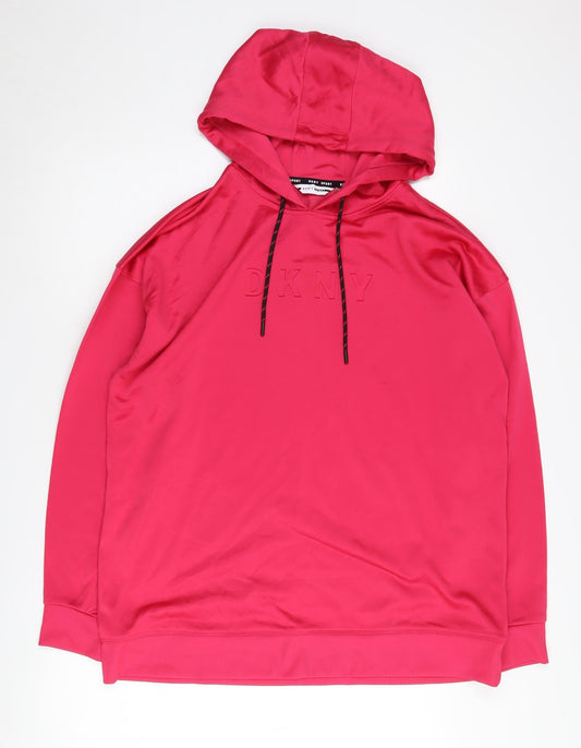 DKNY Women's Pink Pullover Hoodie - Size L