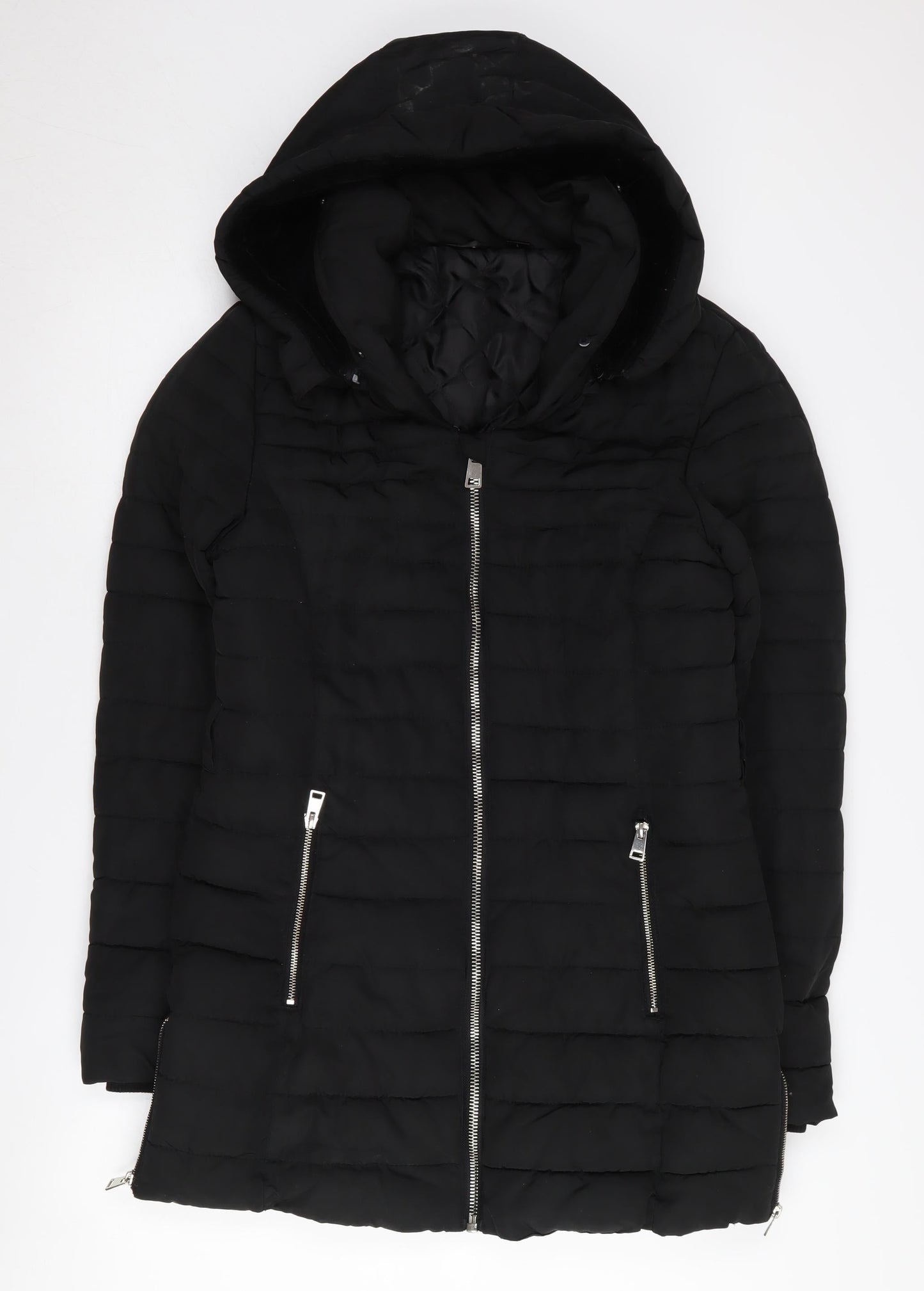 Womens UK Size 12 Golddigga Black Puffer Jacket