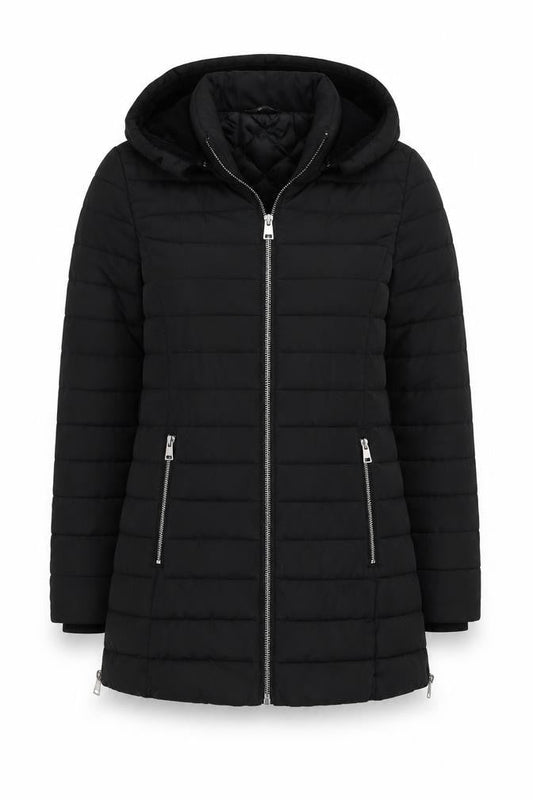 Womens UK Size 12 Golddigga Black Puffer Jacket