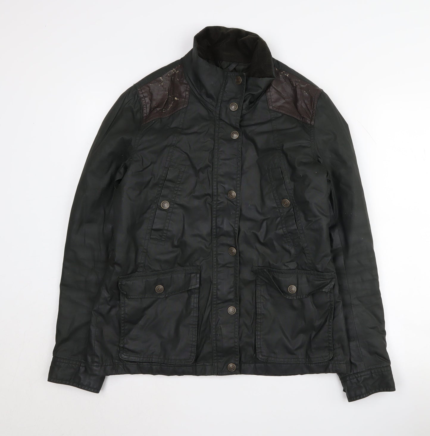 Womens UK Size 10 H&M Black Military Jacket