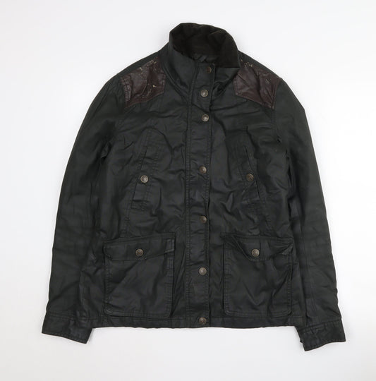 Womens UK Size 10 H&M Black Military Jacket