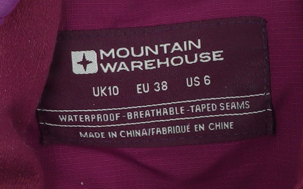 Womens UK Size 10 Mountain Warehouse Purple Anorak Coat