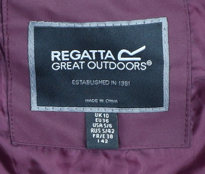 Womens UK Size 10 Regatta Purple Parka Coat