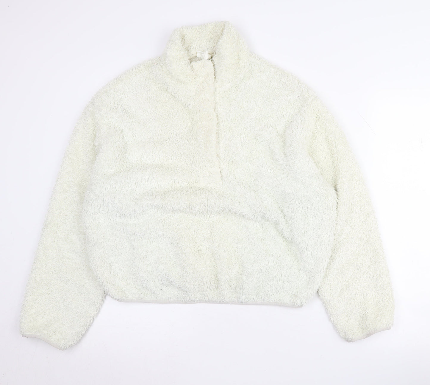 H&M Women's White Mock Neck Sweatshirt Size 12