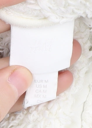 H&M Women's White Mock Neck Sweatshirt Size 12