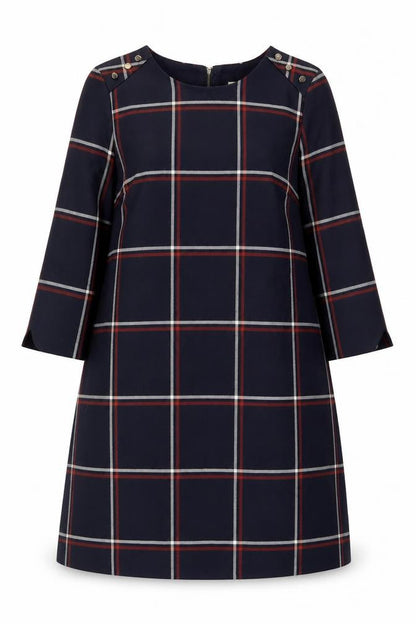 Phase Eight Women's Multicoloured Plaid Shift Dress, Size 12