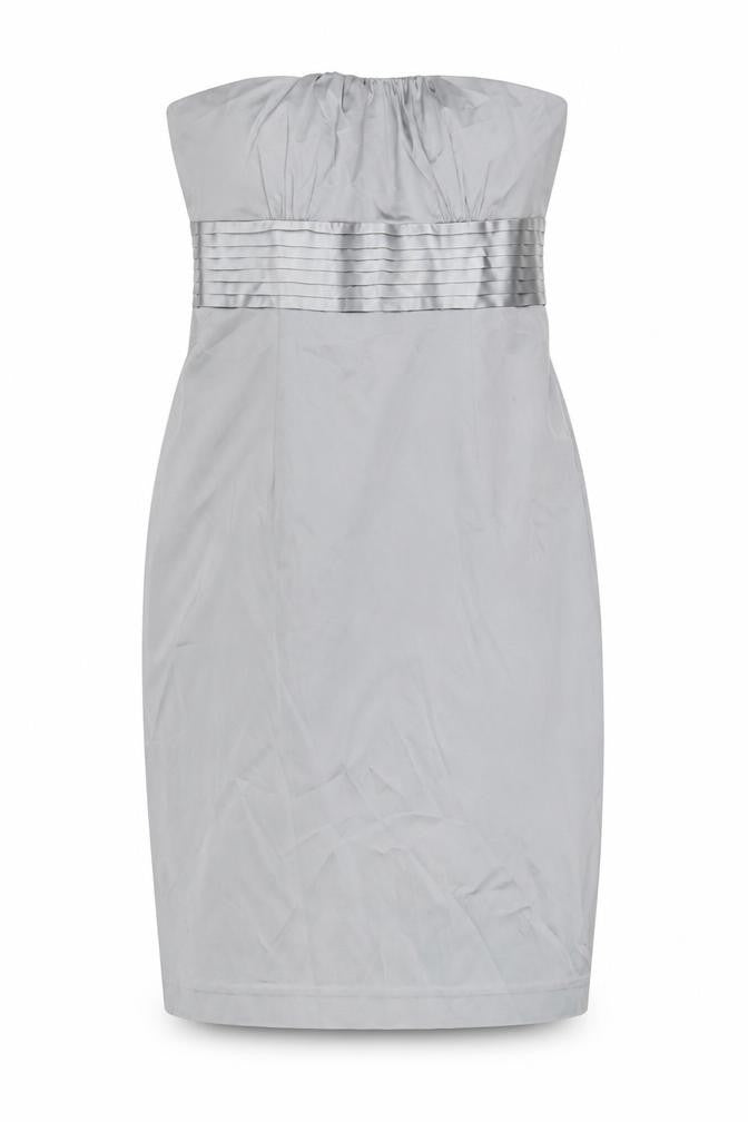 Warehouse Women's Grey Strapless Sheath Dress Size 14