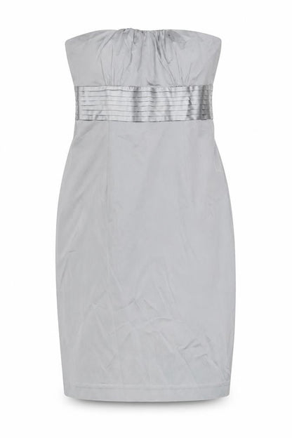 Warehouse Women's Grey Strapless Sheath Dress Size 14