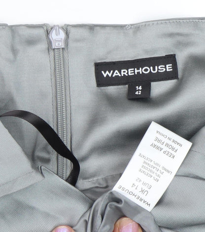 Warehouse Women's Grey Strapless Sheath Dress Size 14