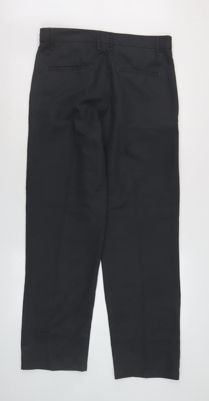 Mens UK Size 32W 31L Slazenger Classic Fit Workwear Casual Black Trousers