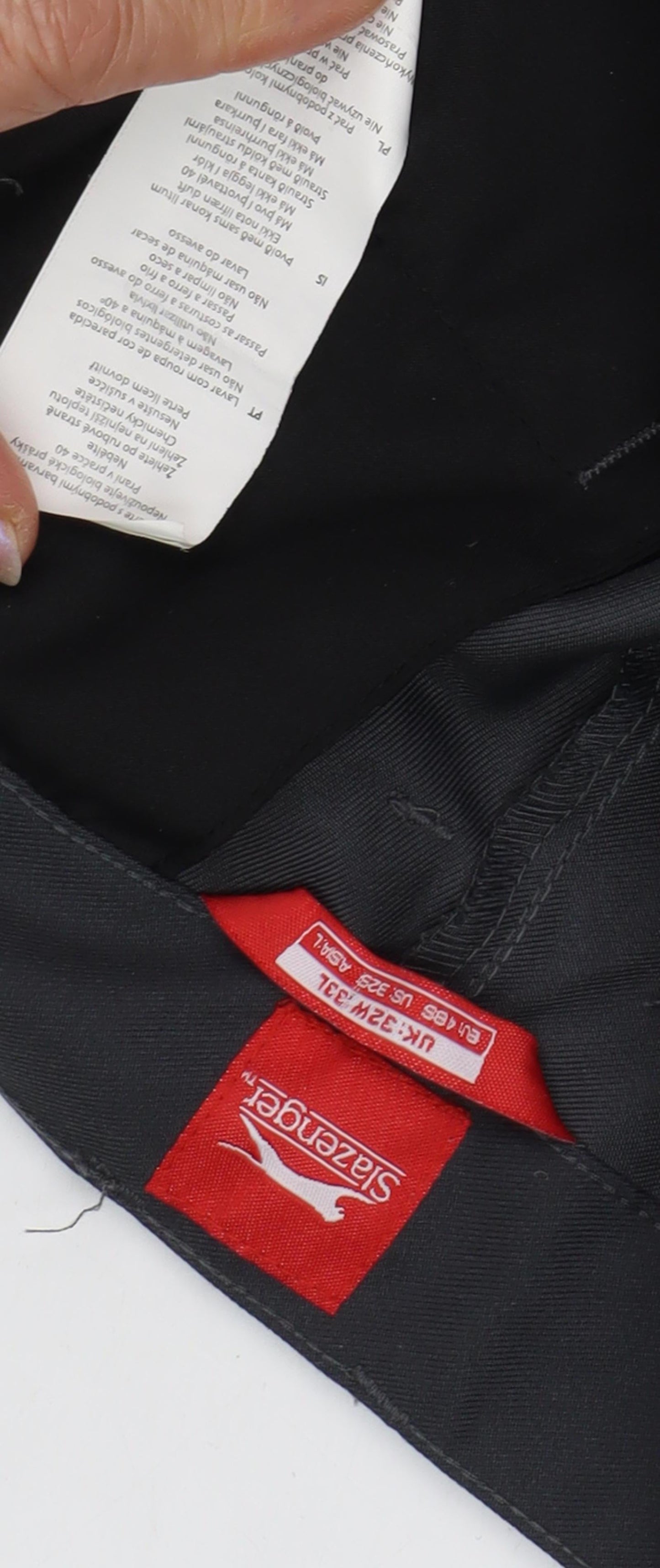 Mens UK Size 32W 31L Slazenger Classic Fit Workwear Casual Black Trousers