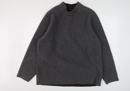 George Men's Grey Pullover Sweatshirt, Medium, Mock Neck