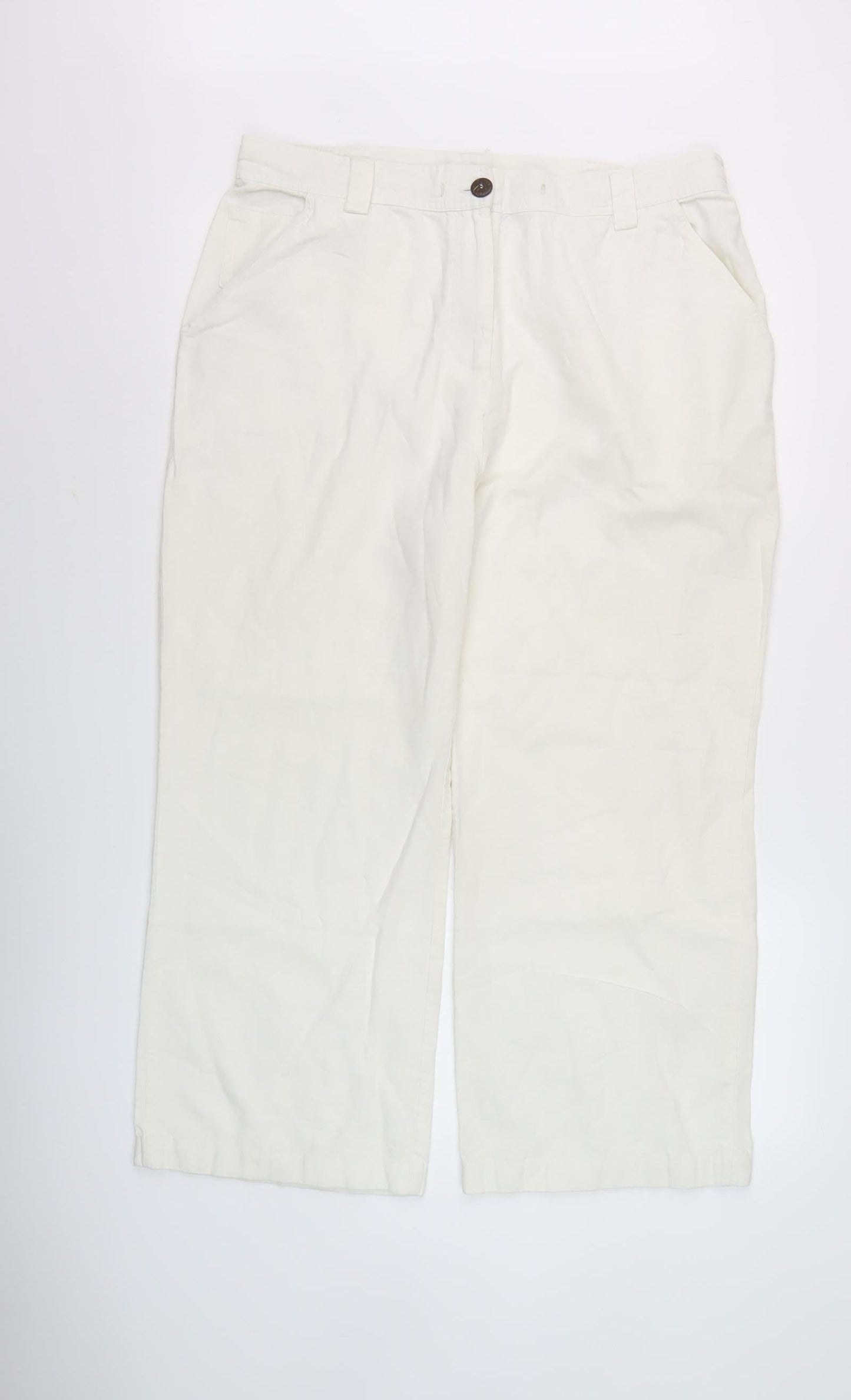 TIGI Women's Ivory Trousers with Pockets, Size 18