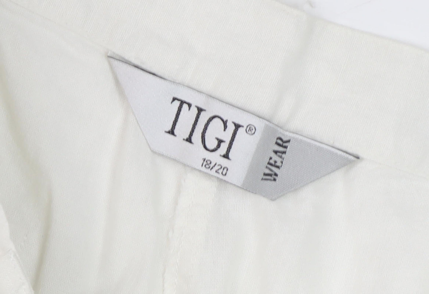 TIGI Women's Ivory Trousers with Pockets, Size 18