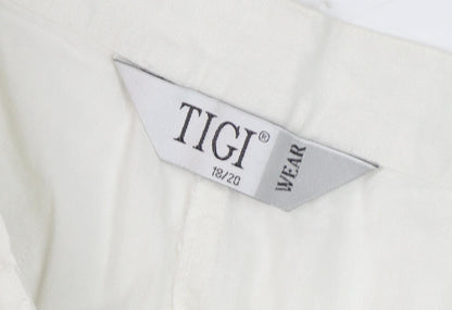 TIGI Women's Ivory Trousers with Pockets, Size 18