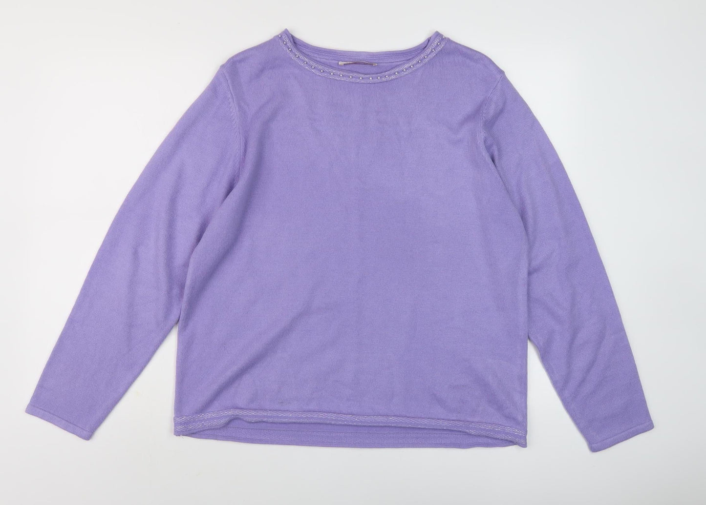 Womens UK Size 2XL Anna Rose Purple Pullover Jumper