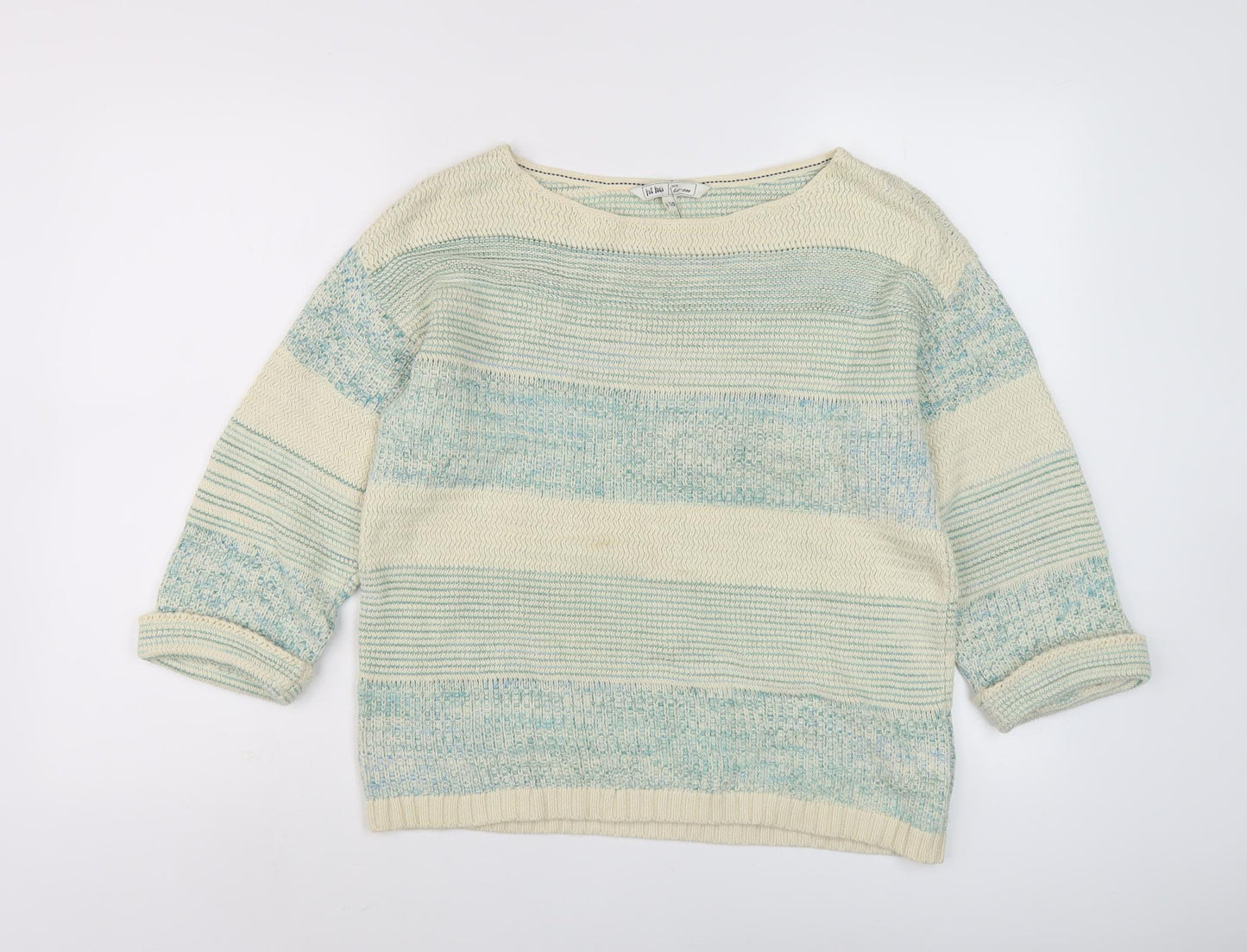 Womens UK Size 10 Fat Face Blue Pullover Jumper