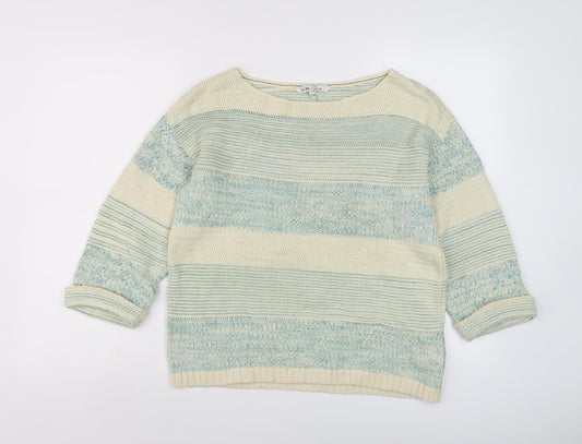 Womens UK Size 10 Fat Face Blue Pullover Jumper