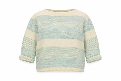 FatFace Women's Blue Striped 3/4 Sleeve Knit Jumper Size 10
