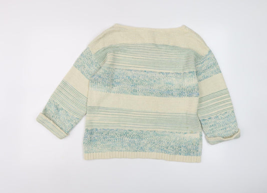 Womens UK Size 10 Fat Face Blue Pullover Jumper