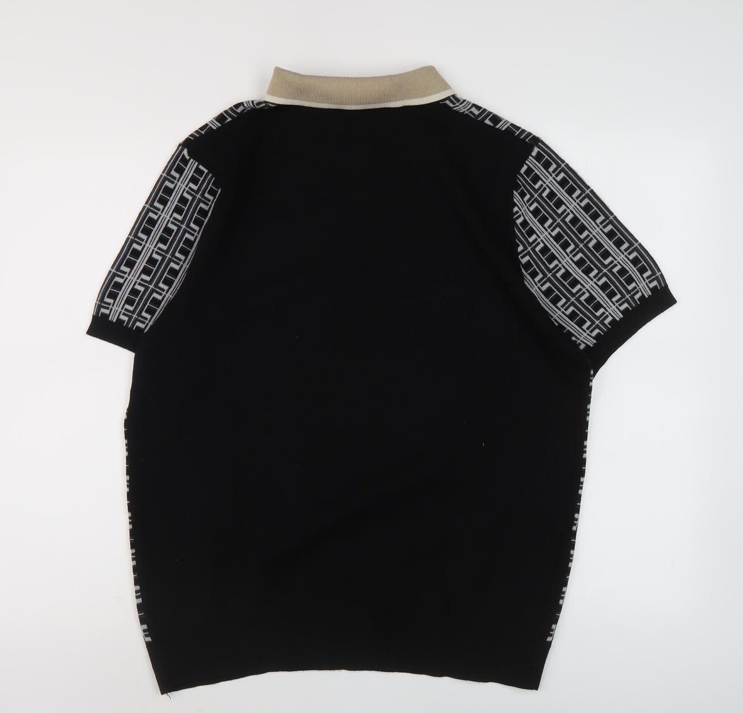 River Island Men's Black Collared Pullover Jumper L